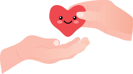 Fototapeta premium heart in hands vector image