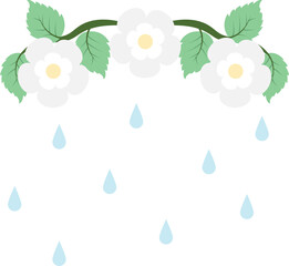 set of flowers and drops VECTOR