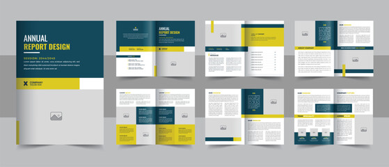 Fototapeta na wymiar Business Annual report template with cover, back and inside pages, Company Profile Brochure or business profile template