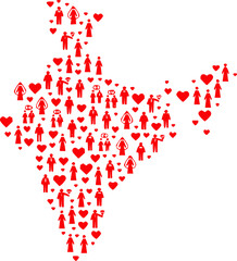 India map with vibrant colors and detailed borders