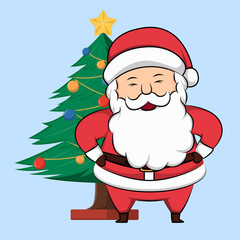 santa claus vector illustration. merry christmas and happy new year
