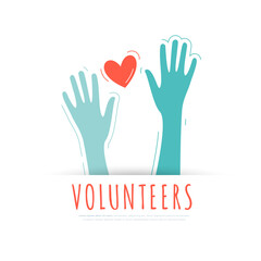 volunteers group joining hand background for health or charity camp