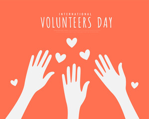 international volunteers day hands up background for health camp