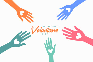 international volunteers day banner for social donation campaign