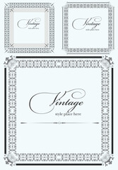 Collection of vector frames and ornaments with sample text.