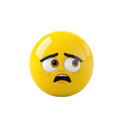 Fototapeta premium Worried Emoticon with Furrowed Brows