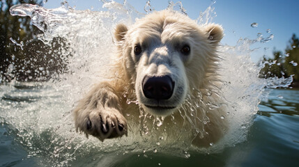 brown bear in water