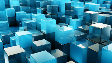 abstract blue cubes HD 8K wallpaper Stock Photographic Image 