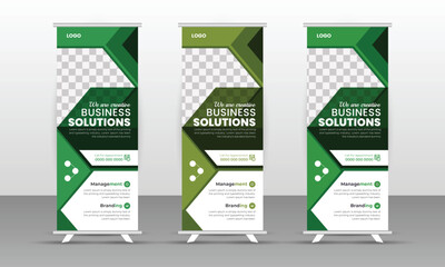 Pull-up design, vertical, abstract background, roll-up banner template