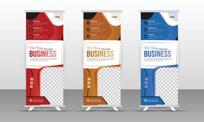 Template design for a roll-up banner stand