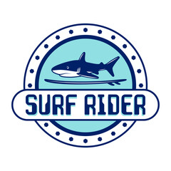 Surfing logo emblem illustration design