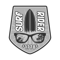 Surfing logo emblem illustration design