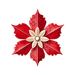 Fototapeta premium red poinsettia isolated on white background
