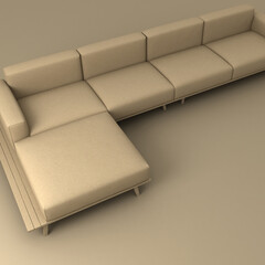 non AI images, modular sofa 3D illustration