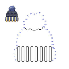  children's educational game. logic game. connect the dots by numbers. handwriting training. coloring book. a cap