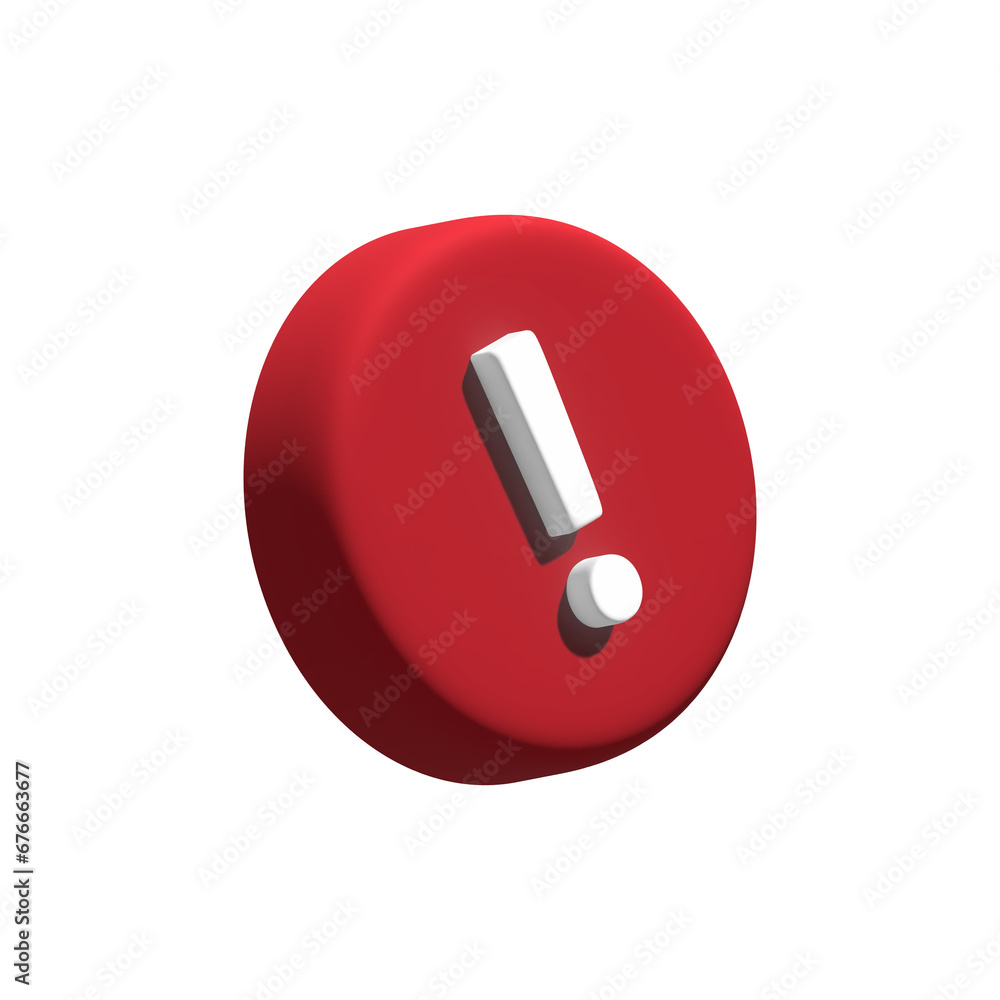 Poster 3d red danger attention bell or red emergency notifications alert on rescue warning 3d icon. alert i