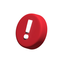 3d red danger attention bell or red emergency notifications alert on rescue warning 3d icon. alert important for security urgency concept. 