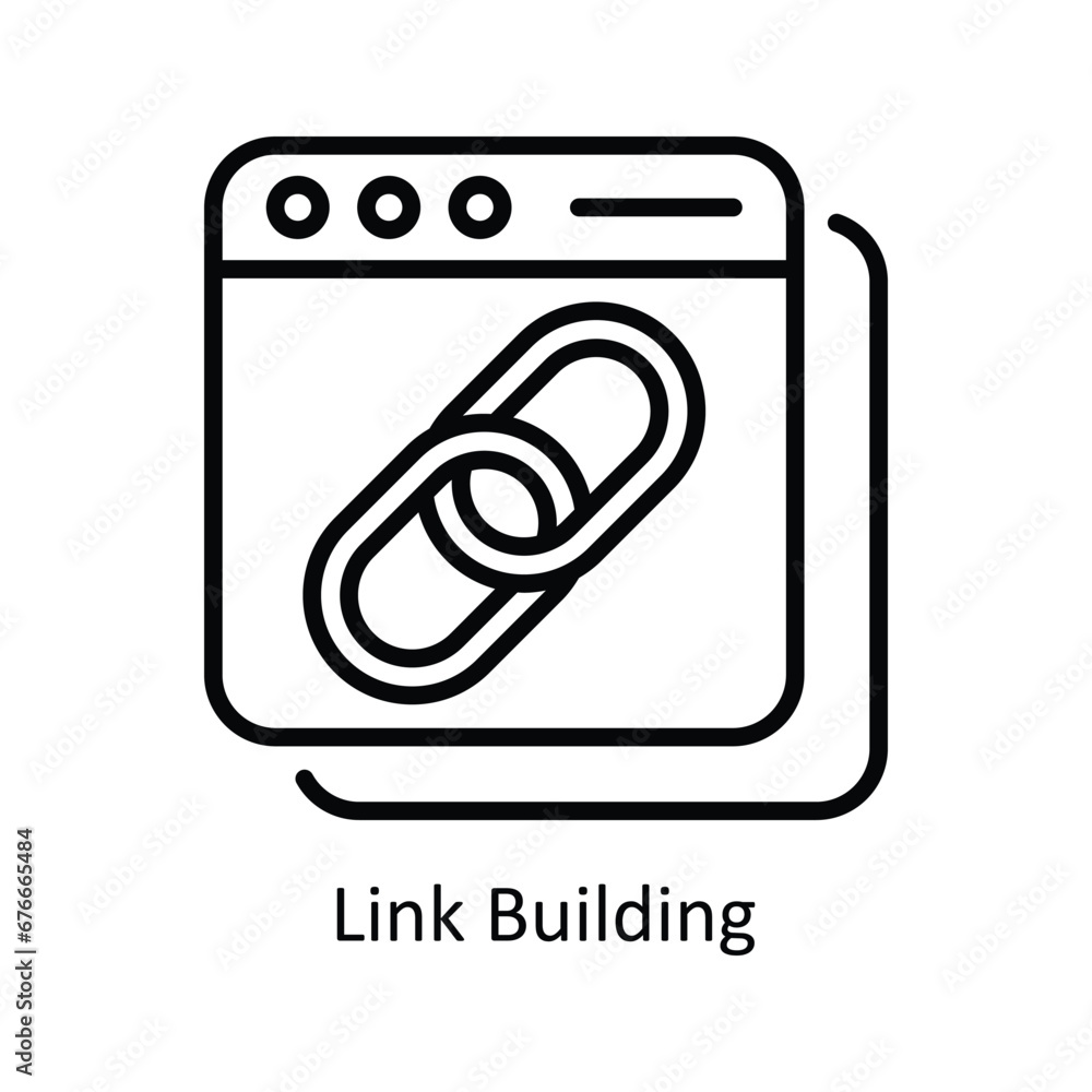 Poster link building vector outline icon design illustration. business and management symbol on white backg