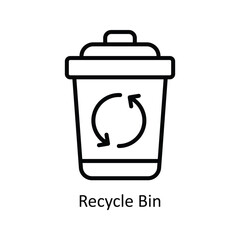 Recycle Bin vector outline Icon Design illustration. Business And Management Symbol on White background EPS 10 File