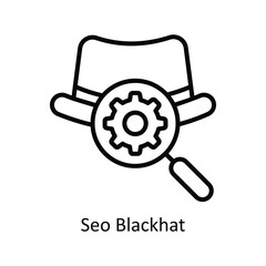 Obraz premium SEO Black hat vector outline Icon Design illustration. Business And Management Symbol on White background EPS 10 File