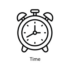 Time vector outline Icon Design illustration. Business And Management Symbol on White background EPS 10 File