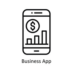 Business App vector outline Icon Design illustration. Business And Management Symbol on White background EPS 10 File