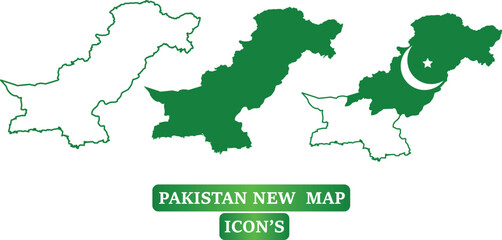 Fototapeta premium Pakistan country map with flag