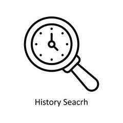 History search vector outline Icon Design illustration. Business And Management Symbol on White background EPS 10 File
