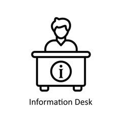 Information Desk vector outline Icon Design illustration. Business And Management Symbol on White background EPS 10 File