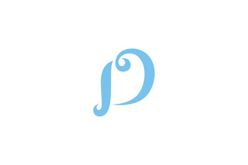 Letter D blue logo vector template