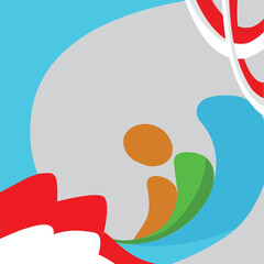 floral vector abstract background, blue green yellow gray red white