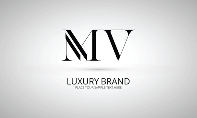 MV M mv initial logo | initial based abstract modern minimal creative logo, vector template image. luxury logotype logo, real estate homie logo. typography logo. initials logo