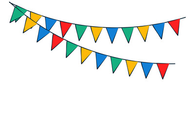 Obraz premium Vector realistic holiday garlands flags background