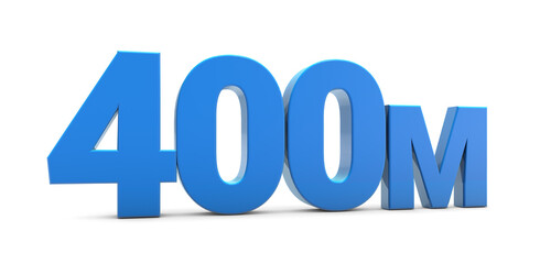400M sign isolated on transparent background. Thank you for 400M followers 3D. 3D rendering	