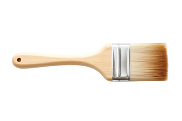 Generic timber handled paint brush isolated on white background - Powered by Adobe