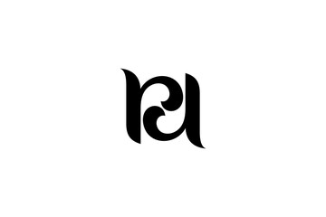 R, D, RD black monogram logo vector - obrazy, fototapety, plakaty