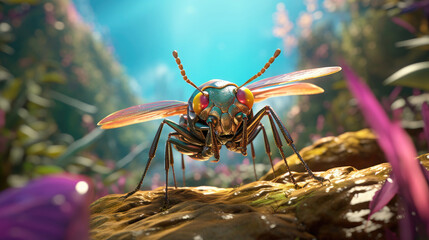 Close-Up of Bug on Rock