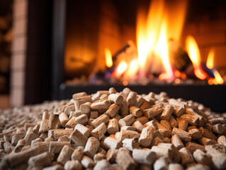a pile of fire pellets to keep the fire alive and warm the house in winter