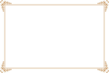 Elements of ornate vintage frames. Gold on white classic calligraphy swirls, floral motifs. Design print for greeting cards, wedding invitations, restaurant menu, royal certificates. Set 61