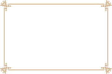 Elements of ornate vintage frames. Gold on white classic calligraphy swirls, floral motifs. Design print for greeting cards, wedding invitations, restaurant menu, royal certificates. Set 63