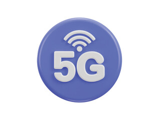 5g network button icon 3d rendering vector icon