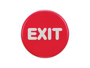 3d exit emergency button icon vector illustration