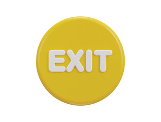 3d exit emergency button icon vector illustration
