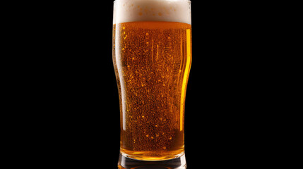 A glass of beer on a transparent background.