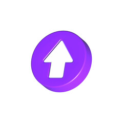 up arrow icon 3d blue color