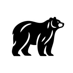 Bear icon silhouette. Wild animals bear icon isolated on white background. Vector illustration