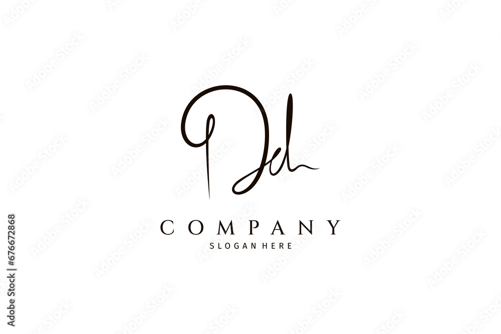 Poster simple initial dd logo in black and white signature design style