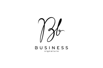 Initial Bb logo in handwriting signature design style