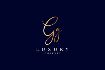 Initial Gg logo in luxury signature design style