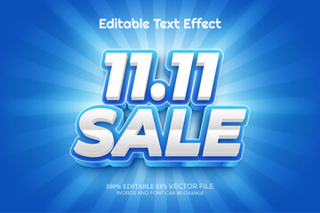 11.11 Sale 3d Editable Text Effect Style template premium vector, Or 11.11 Sale Banner Template